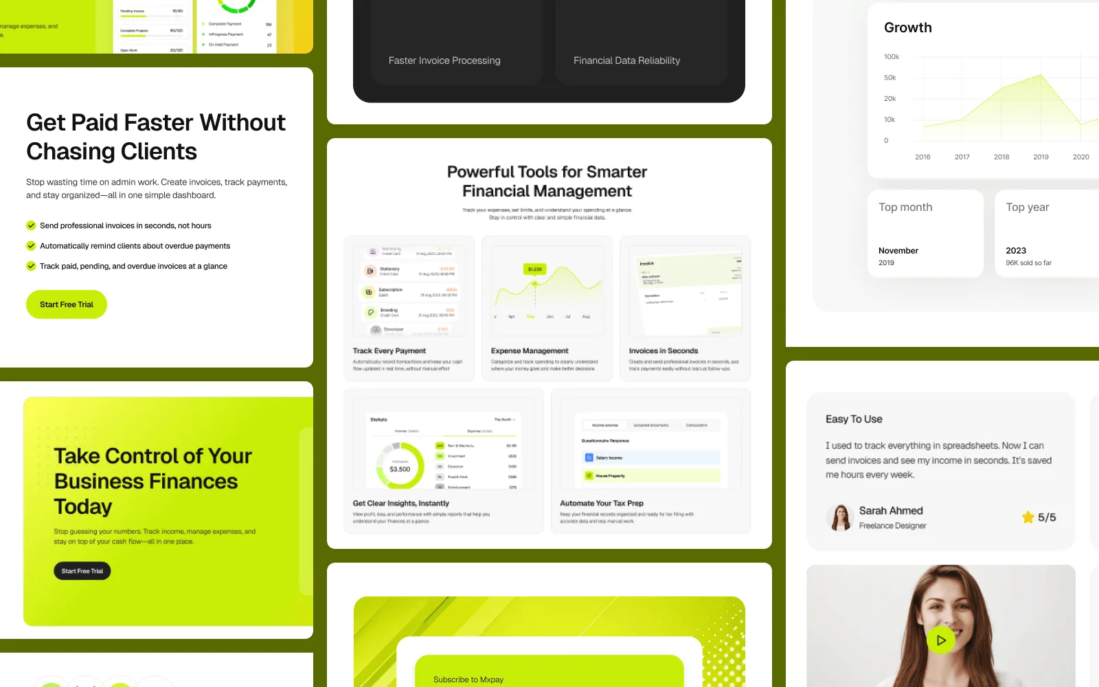 Invoice and expense dashboard preview from the Keepo Framer template